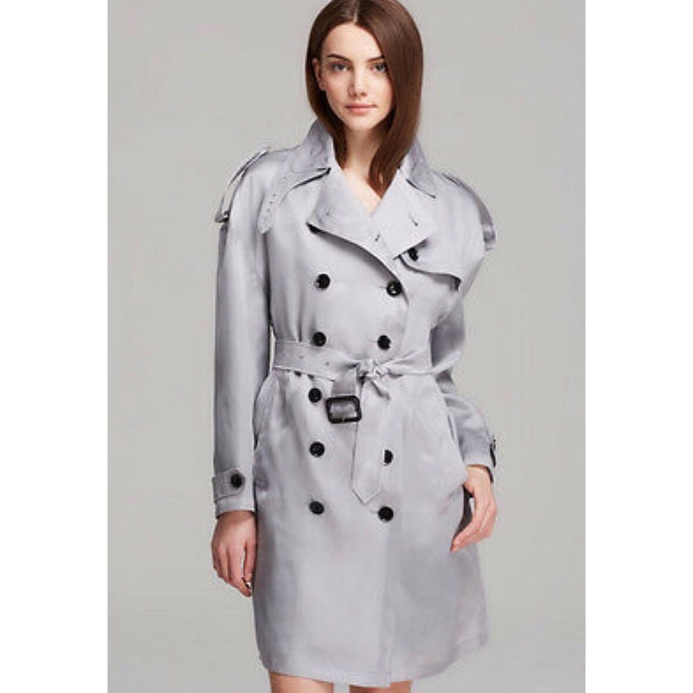 Burberry Brit Silk Dillingford Trech Coat Sz 6